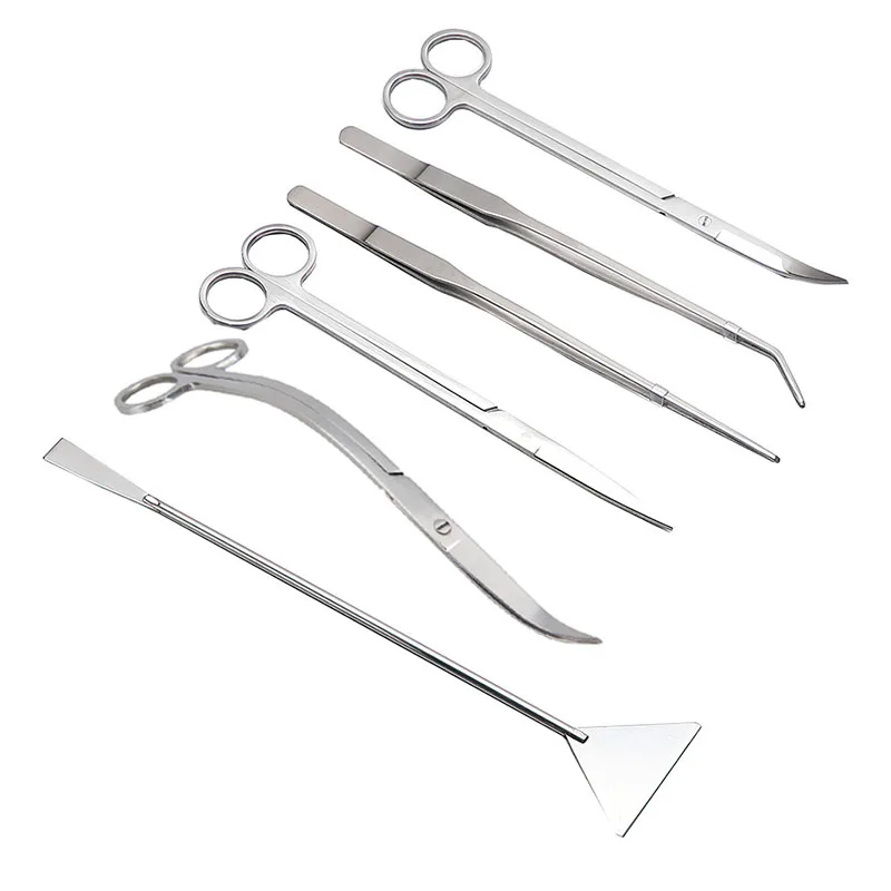 Planted Aquarium Maintenance Kit - Aquarium กรรไกร Tweezer เครื่องมือถังปลาพืช Wave กรรไกรหญ้าสแตนเลสเครื่องมือทําความสะอาดผู้ถือ