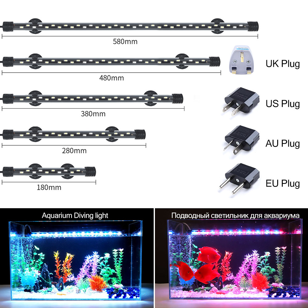 Led Planted Tank Light - 90-260V Aquarium LIGHT LED กันน้ําถังปลาคลิปใต้น้ําโคมไฟตกแต่ง Submersible