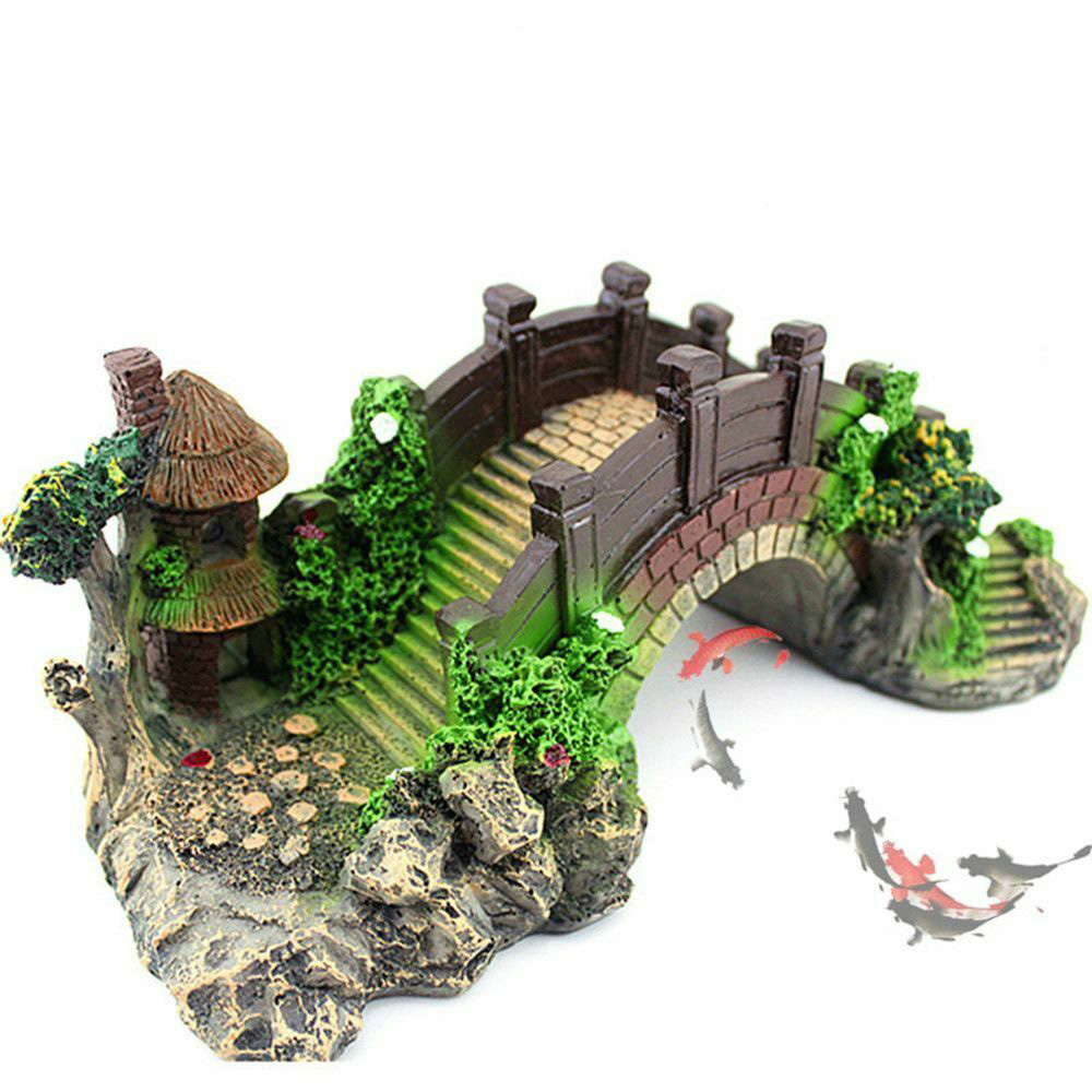 Aquarium Planted Tree - อุปกรณ์ตู้ปลา Arbor ต้นไม้ปลอมภูมิทัศน์เครื่องประดับถังปลาประดิษฐ์สะพาน Rockery เรซิ่น Aquarium