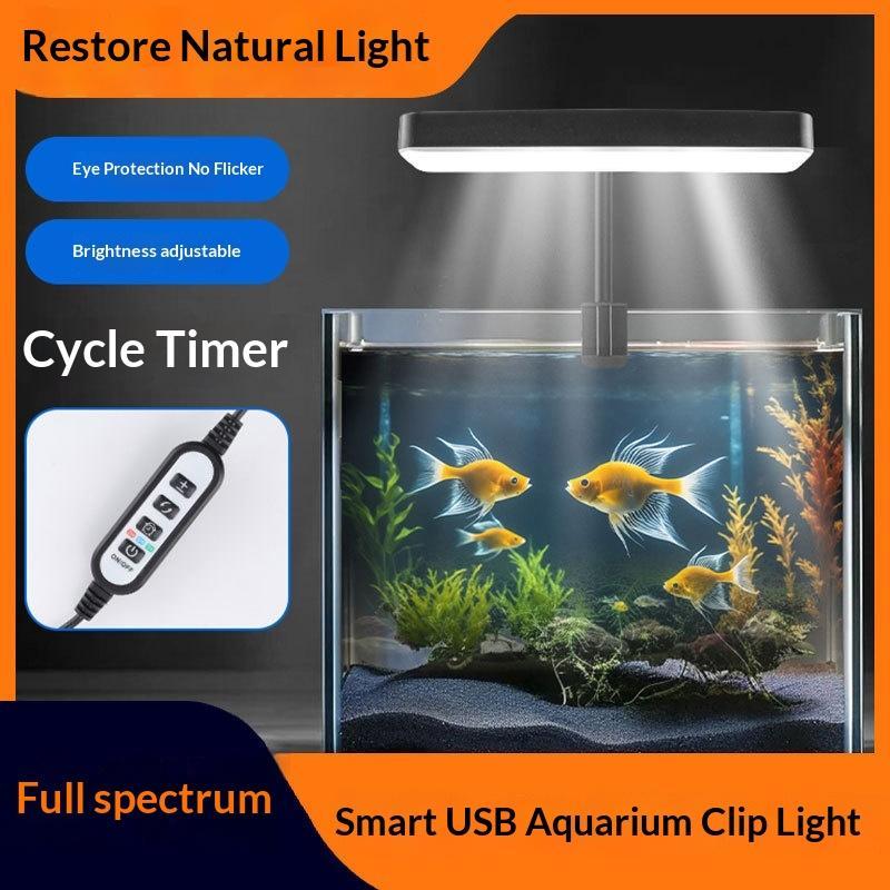 Aquarium Plants - ไฟ LED สำหรับตู้ปลาแบบสเปกตรัมเต็ม ปรับได้ 360 องศา